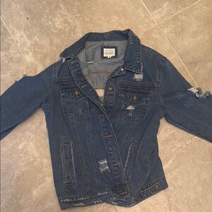 Wax Jean Blue Distressed Jean Jacket